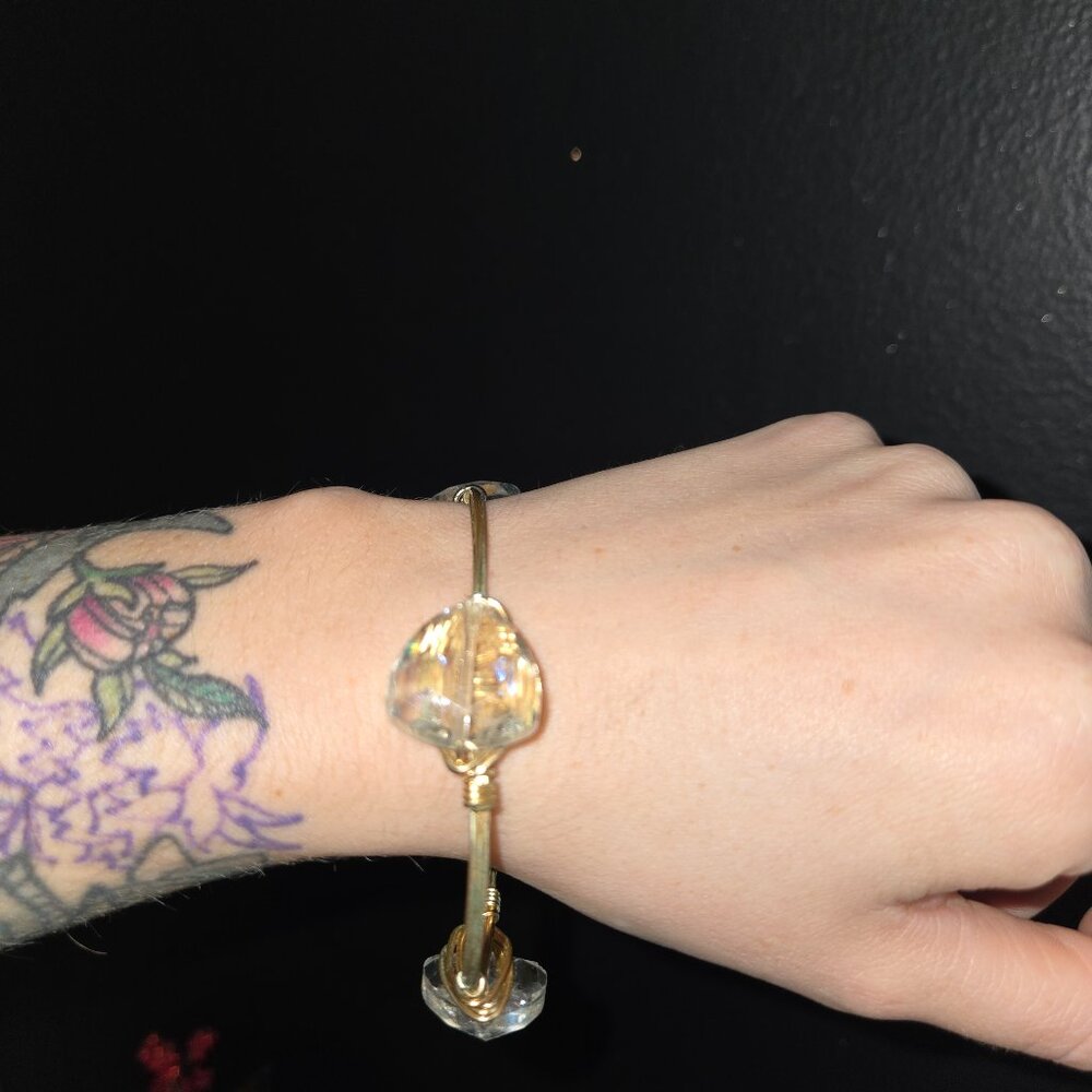Bourbon and Bowties Clear Gem Bangle Bracelet
